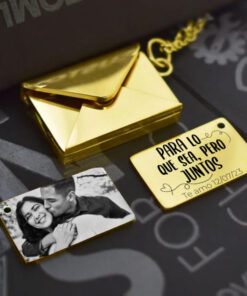 Dije Sobre Carta Parejas + (Foto Personalizada)